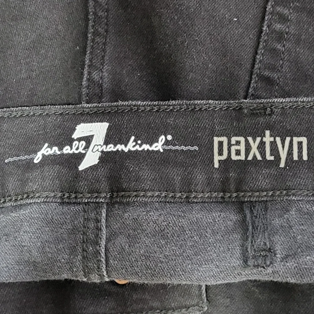 7 For All Mankind Paxtyn Jeans Mens 40x32 Black Skinny Fit Stretch Denim Pants